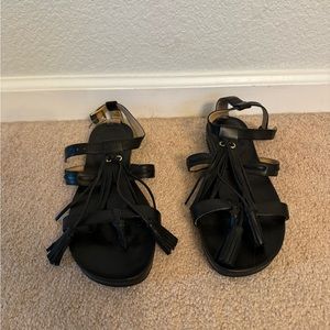 Isaac Mizrahi Black Strappy Sandals